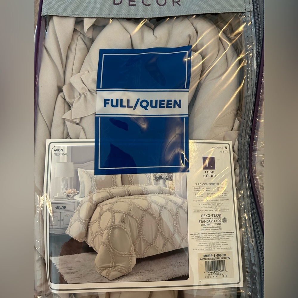 Lush Bedding 3 piece comforter set